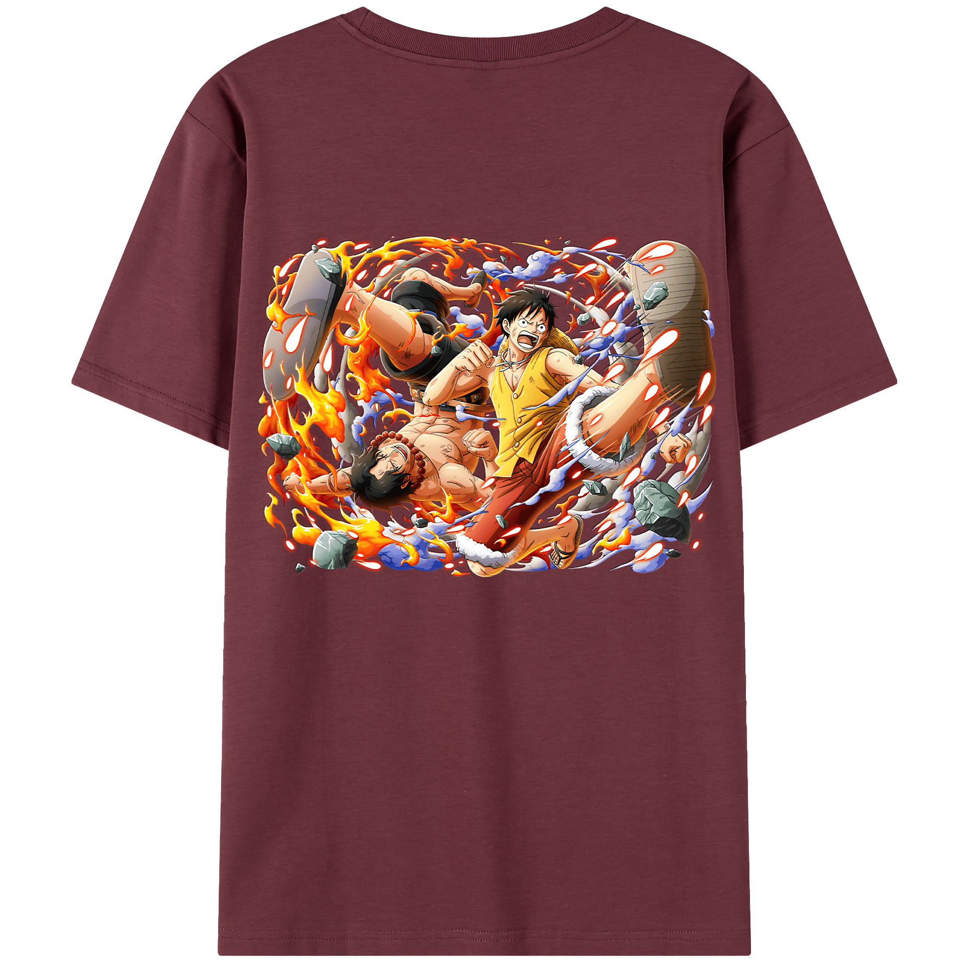 ワンピース モンキー・D・ルフィ ONE PIECE Monkey D. Luffy 綿100％半袖Tシャツ（背面プリント）